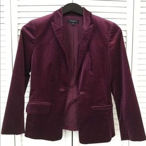 Ann Taylor burgundy velvet blazer 0p